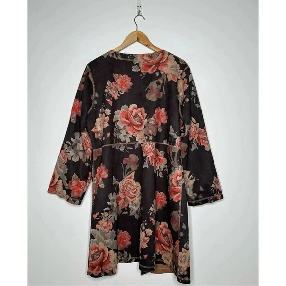 Solitaire x Anthropologie NEW!! Monarc Rose Open Front Duster Kimono Size XL - Picture 8 of 12